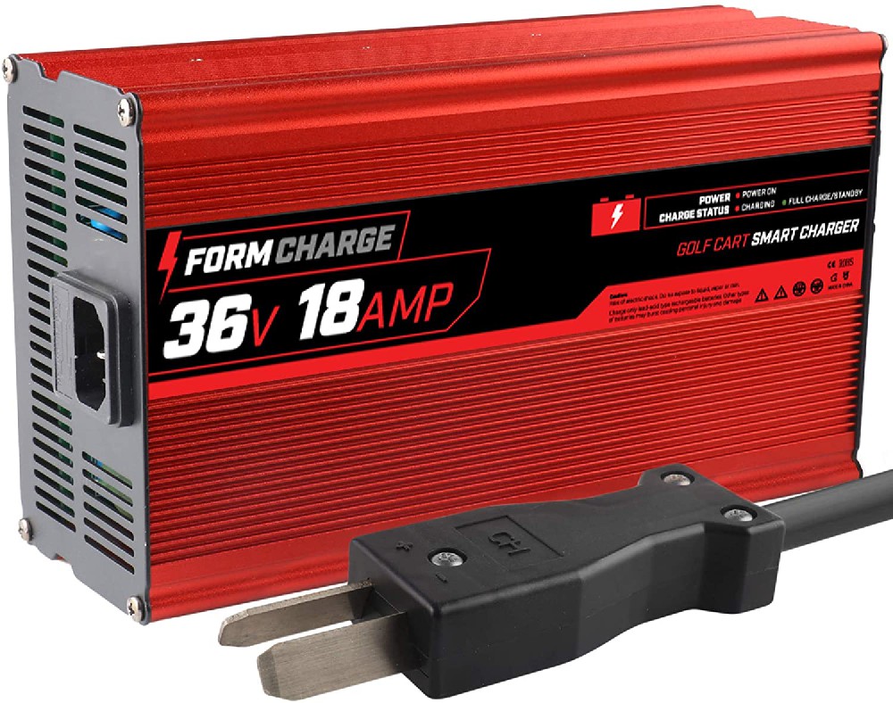 LNLEE 18 AMP Battery Charger for 36 Volt Club Car, EZGO & Yamaha Golf Carts with Crowfoot Plug